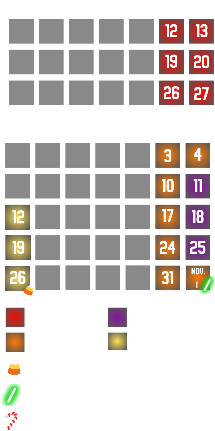 Brimstone Haunt Schedule Calendar