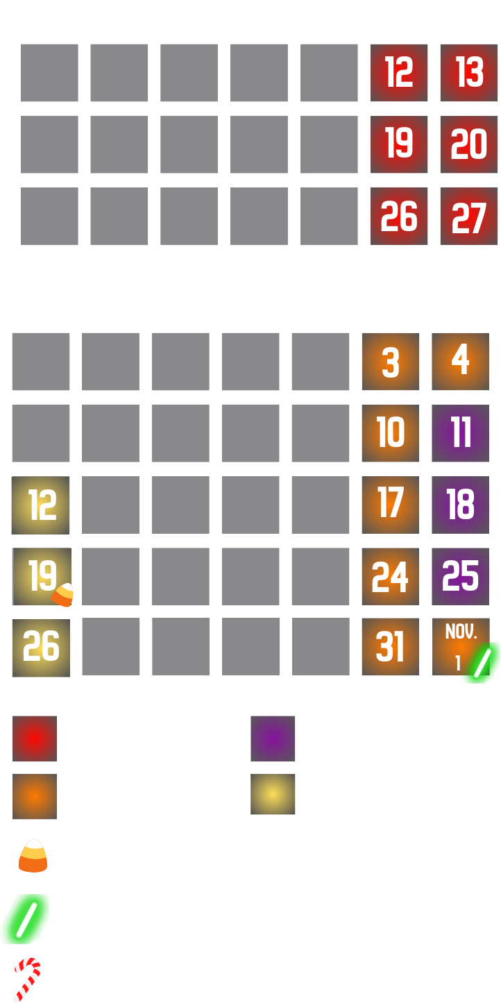 Brimstone Haunt Schedule Calendar